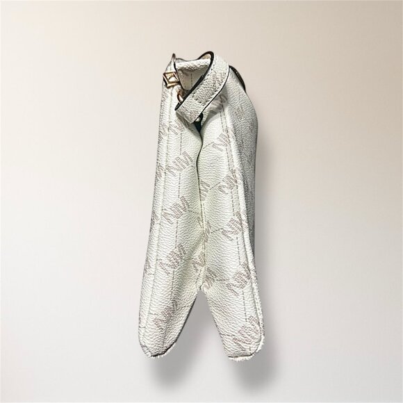 New Nicole Miller New York Bone Monogram Crossbody Bag Coin Purse Minimal Luxe - Picture 5 of 11